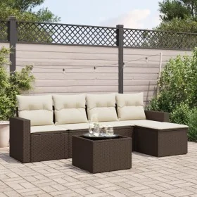 Set sofás de jardín 6 piezas y cojines ratán sintético marrón by , Modular outdoor sofas - Ref: Foro24-3251240, Price: 374,43...