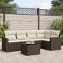 Set sofás de jardín 6 piezas y cojines ratán sintético marrón von , Modulare Sofas für den Außenbereich - Ref: Foro24-3251280...