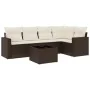Set sofás de jardín 6 piezas y cojines ratán sintético marrón von , Modulare Sofas für den Außenbereich - Ref: Foro24-3251280...