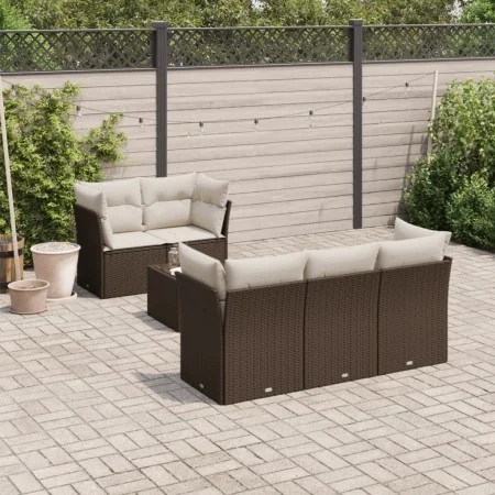 Set sofás de jardín 6 piezas y cojines ratán sintético marrón von , Gartensets - Ref: Foro24-3249092, Preis: 426,91 €, Rabatt: %