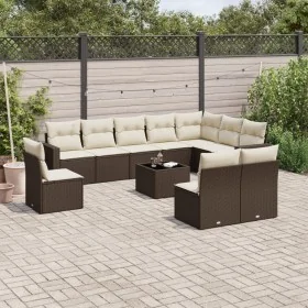 Set de sofás de jardín 11 pzas cojines ratán sintético marrón by , Modular outdoor sofas - Ref: Foro24-3251460, Price: 662,48...