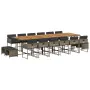 Set comedor de jardín 17 pzas y cojines ratán sintético gris by , Garden sets - Ref: Foro24-3211370, Price: 1,00 €, Discount: %