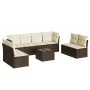 Set de sofás de jardín 9 pzas y cojines ratán sintético marrón von , Gartensets - Ref: Foro24-3249302, Preis: 512,54 €, Rabat...