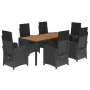 Set de comedor de jardín 7 pzas y cojines ratán sintético negro von , Gartensets - Ref: Foro24-3212236, Preis: 901,47 €, Raba...