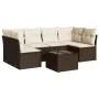 7-teilige Gartensofagarnitur mit braunen PE-Rattankissen von , Gartensets - Ref: Foro24-3217403, Preis: 439,28 €, Rabatt: %