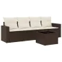 Set comedor de jardín 5 piezas y cojines ratán sintético marrón de , Conjuntos de jardín - Ref: Foro24-3218683, Precio: 323,6...
