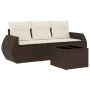 Set de sofás de jardín 4 pzas y cojines ratán sintético marrón by , Garden sets - Ref: Foro24-3253410, Price: 283,84 €, Disco...