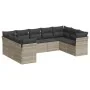 Set muebles jardín 9 pzas y cojines ratán sintético gris claro von , Gartensets - Ref: Foro24-3218132, Preis: 624,08 €, Rabat...