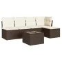 Set sofás de jardín 6 piezas y cojines ratán sintético marrón by , Garden sets - Ref: Foro24-3217533, Price: 353,08 €, Discou...