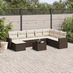Set de sofás de jardín 9 pzas y cojines ratán sintético marrón von , Gartensets - Ref: Foro24-3219363, Preis: 567,62 €, Rabat...