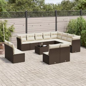 Set de sofás de jardín con cojines 13 piezas ratán PE marrón von , Gartensets - Ref: Foro24-3250322, Preis: 831,25 €, Rabatt: %