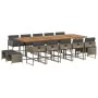 Set comedor de jardín con cojines 15 pzas ratán sintético gris by , Garden sets - Ref: Foro24-3211358, Price: 940,91 €, Disco...