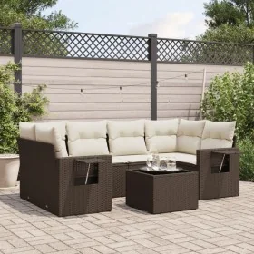 Juego de sofás de jardín 7 piezas con cojines ratán PE marrón von , Gartensets - Ref: Foro24-3252260, Preis: 494,51 €, Rabatt: %