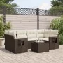 Juego de sofás de jardín 7 piezas con cojines ratán PE marrón by , Garden sets - Ref: Foro24-3252260, Price: 494,36 €, Discou...