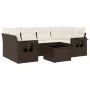 Juego de sofás de jardín 7 piezas con cojines ratán PE marrón by , Garden sets - Ref: Foro24-3252260, Price: 494,36 €, Discou...