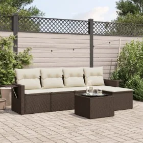 Set sofás de jardín 6 piezas y cojines ratán sintético marrón von , Gartensets - Ref: Foro24-3252440, Preis: 374,35 €, Rabatt: %