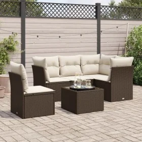 Set sofás de jardín 6 piezas y cojines ratán sintético marrón by , Garden sets - Ref: Foro24-3249492, Price: 411,80 €, Discou...