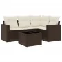Set comedor de jardín 5 piezas y cojines ratán sintético marrón von , Gartensets - Ref: Foro24-3218913, Preis: 347,86 €, Raba...