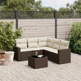 Set sofás de jardín 6 piezas y cojines ratán sintético marrón de , Conjuntos de jardín - Ref: Foro24-3218953, Precio: 403,27 ...