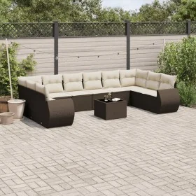 Set Gartensofas 11 Stück Kissen synthetisches Rattan braun von , Gartensets - Ref: Foro24-3254220, Preis: 736,56 €, Rabatt: %