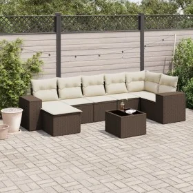 Set sofás de jardín 8 piezas y cojines ratán sintético marrón by , Garden sets - Ref: Foro24-3255230, Price: 509,70 €, Discou...