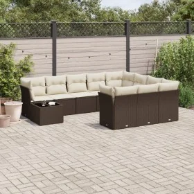 Set de sofás de jardín 11 pzas cojines ratán sintético marrón by , Garden sets - Ref: Foro24-3250102, Price: 674,58 €, Discou...