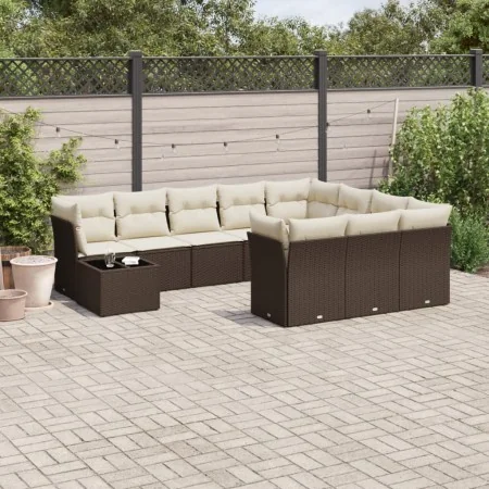 Set de sofás de jardín 11 pzas cojines ratán sintético marrón by , Garden sets - Ref: Foro24-3250102, Price: 674,58 €, Discou...
