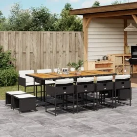 Set comedor de jardín con cojines 13 pzas ratán sintético negro von , Gartensets - Ref: Foro24-3211347, Preis: 791,35 €, Raba...