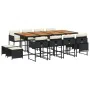 Set comedor de jardín con cojines 13 pzas ratán sintético negro de , Conjuntos de jardín - Ref: Foro24-3211347, Precio: 792,8...