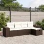 Set comedor de jardín 5 piezas y cojines ratán sintético marrón von , Gartensets - Ref: Foro24-3264399, Preis: 336,60 €, Raba...