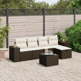 Set sofás de jardín 6 piezas y cojines ratán sintético marrón by , Garden sets - Ref: Foro24-3264409, Price: 390,75 €, Discou...