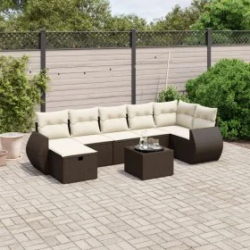 Set sofás de jardín 8 piezas y cojines ratán sintético marrón by , Garden sets - Ref: Foro24-3264139, Price: 531,94 €, Discou...