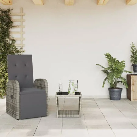 Juego de comedor jardín 2 pzas con cojines ratán sintético gris by , Garden sets - Ref: Foro24-3277628, Price: 286,67 €, Disc...