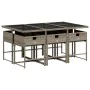 Set comedor jardín 7 pzas y cojines ratán sintético gris von , Gartensets - Ref: Foro24-3211268, Preis: 434,68 €, Rabatt: %