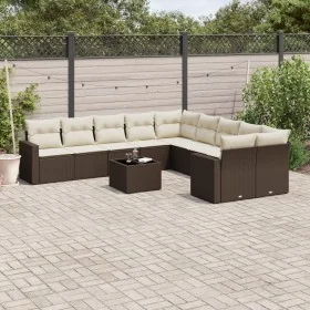 Set Gartensofas 11 Stück Kissen synthetisches Rattan braun von , Modulare Sofas für den Außenbereich - Ref: Foro24-3251860, P...