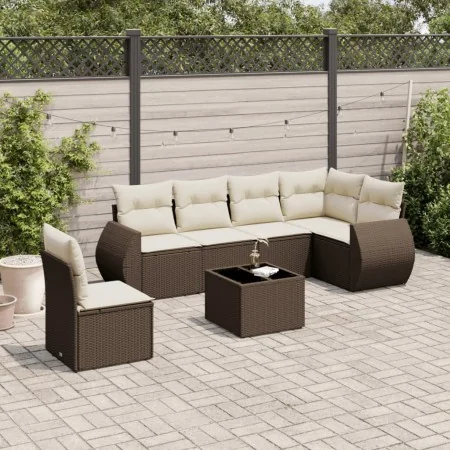 Juego de sofás de jardín 7 piezas con cojines ratán PE marrón von , Gartensets - Ref: Foro24-3253780, Preis: 481,04 €, Rabatt: %