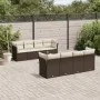 Set de sofás de jardín 9 pzas y cojines ratán sintético marrón de , Conjuntos de jardín - Ref: Foro24-3217313, Precio: 592,44...