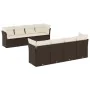 Set de sofás de jardín 9 pzas y cojines ratán sintético marrón de , Conjuntos de jardín - Ref: Foro24-3217313, Precio: 592,44...