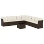 Set de sofás de jardín 10 pzas y cojines ratán sintético marrón by , Garden sets - Ref: Foro24-3249632, Price: 632,41 €, Disc...