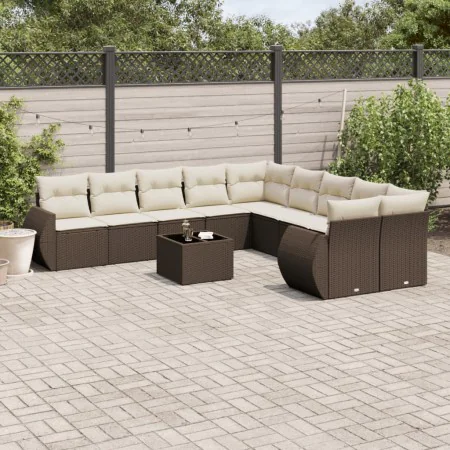 Set Gartensofas 11 Stück Kissen synthetisches Rattan braun von , Gartensets - Ref: Foro24-3254260, Preis: 736,56 €, Rabatt: %