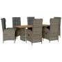 Set comedor jardín 7 pzas y cojines ratán sintético gris de , Conjuntos de jardín - Ref: Foro24-3213517, Precio: 1,00 €, Desc...