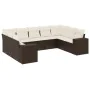 Set de sofás de jardín 9 pzas y cojines ratán sintético marrón by , Garden sets - Ref: Foro24-3255340, Price: 618,88 €, Disco...