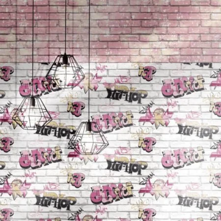 Urban Friends & Coffee Papel pintado ladrillos rosa y blanco by , Painted paper - Ref: Foro24-425318, Price: 26,58 €, Discoun...