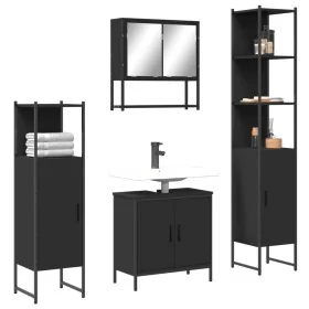 Juego de muebles de baño 4 pzas madera contrachapada negro von , Badezimmermöbel - Ref: Foro24-3214710, Preis: 234,15 €, Raba...