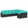 Set de sofás de jardín 9 pzas con cojines ratán sintético negro by , Garden sets - Ref: Foro24-3219427, Price: 710,67 €, Disc...