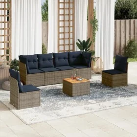 Set de sofás de jardín 7 pzas con cojines ratán sintético gris von , Gartensets - Ref: Foro24-3255886, Preis: 475,42 €, Rabat...