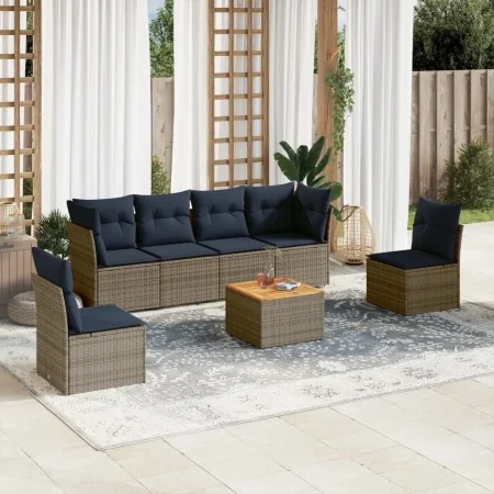 Set de sofás de jardín 7 pzas con cojines ratán sintético gris von , Gartensets - Ref: Foro24-3255886, Preis: 475,42 €, Rabat...