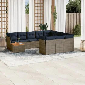 Set de sofás de jardín 11 pzas y cojines ratán sintético gris by , Garden sets - Ref: Foro24-3256180, Price: 775,60 €, Discou...