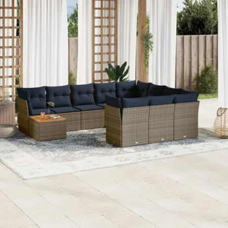 Set mit 11 Gartensofas und Kissen Kunstrattangrau von , Gartensets - Ref: Foro24-3256180, Preis: 775,57 €, Rabatt: %