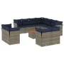 Set sofás de jardín con cojines 12 piezas ratán sintético gris by , Garden sets - Ref: Foro24-3256278, Price: 976,74 €, Disco...
